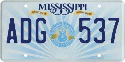 MS license plate ADG537