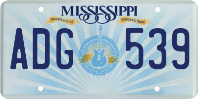 MS license plate ADG539
