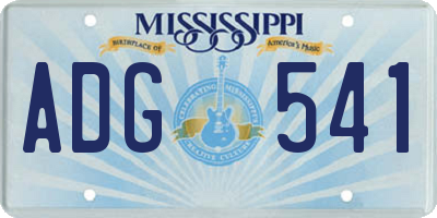 MS license plate ADG541