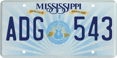 MS license plate ADG543