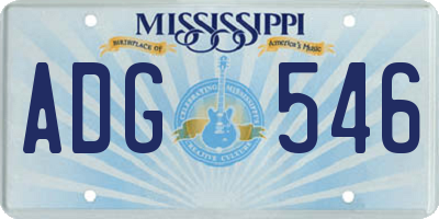 MS license plate ADG546