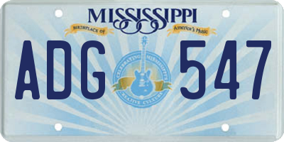 MS license plate ADG547