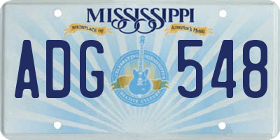 MS license plate ADG548
