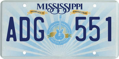 MS license plate ADG551