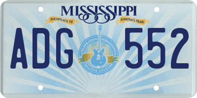 MS license plate ADG552