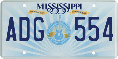 MS license plate ADG554