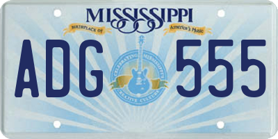 MS license plate ADG555