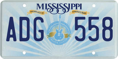 MS license plate ADG558