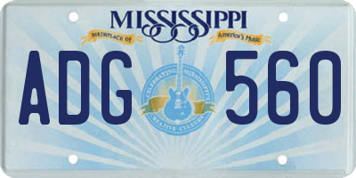 MS license plate ADG560