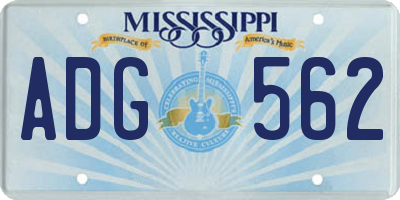 MS license plate ADG562