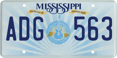 MS license plate ADG563