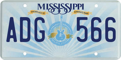 MS license plate ADG566