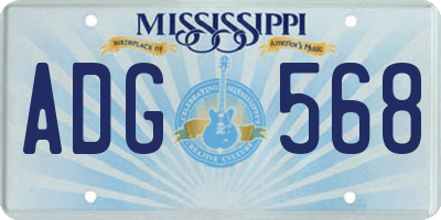 MS license plate ADG568
