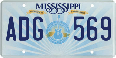 MS license plate ADG569
