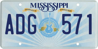 MS license plate ADG571