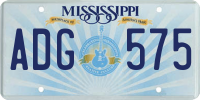 MS license plate ADG575