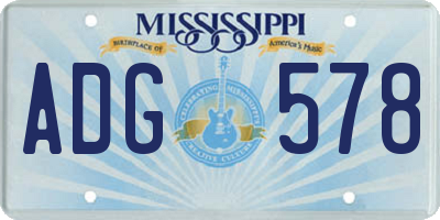 MS license plate ADG578