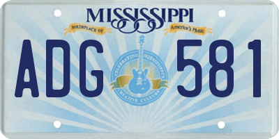 MS license plate ADG581