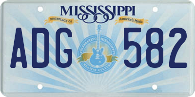MS license plate ADG582