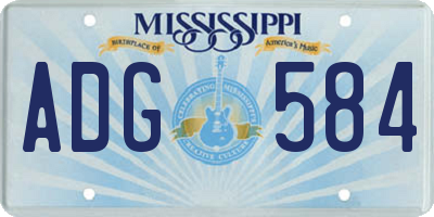 MS license plate ADG584