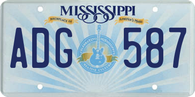 MS license plate ADG587