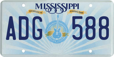 MS license plate ADG588