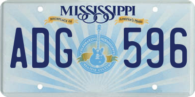 MS license plate ADG596