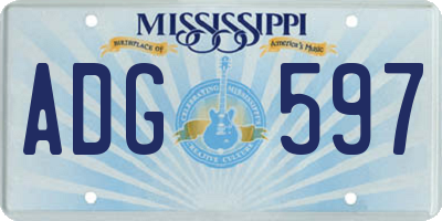 MS license plate ADG597