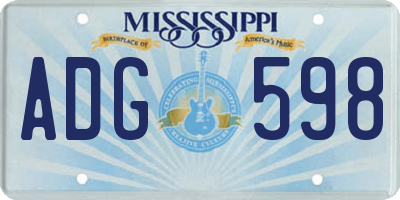 MS license plate ADG598