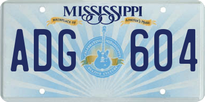 MS license plate ADG604