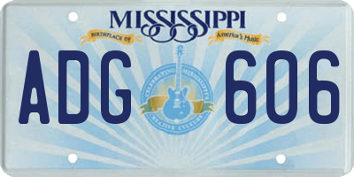 MS license plate ADG606