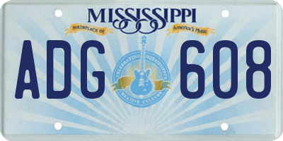 MS license plate ADG608