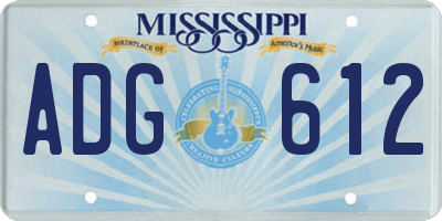 MS license plate ADG612