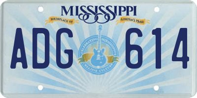 MS license plate ADG614