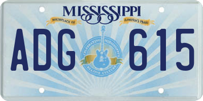 MS license plate ADG615