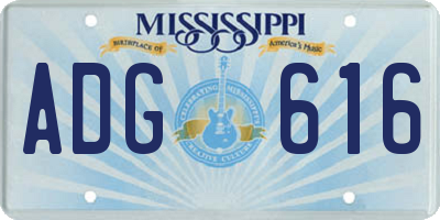 MS license plate ADG616