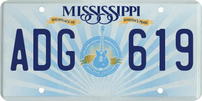 MS license plate ADG619