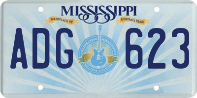 MS license plate ADG623