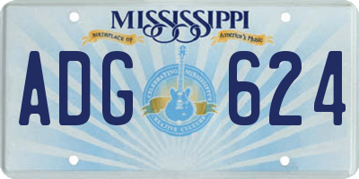 MS license plate ADG624