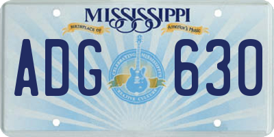 MS license plate ADG630