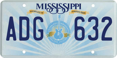MS license plate ADG632
