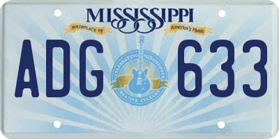 MS license plate ADG633