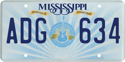 MS license plate ADG634