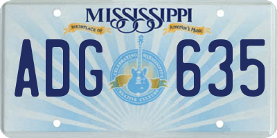 MS license plate ADG635