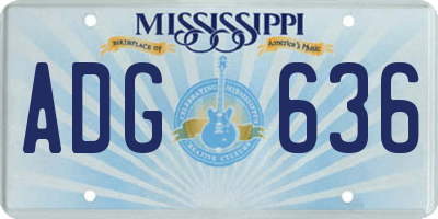MS license plate ADG636