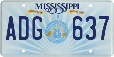 MS license plate ADG637