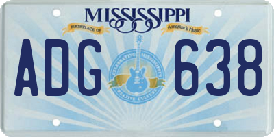 MS license plate ADG638