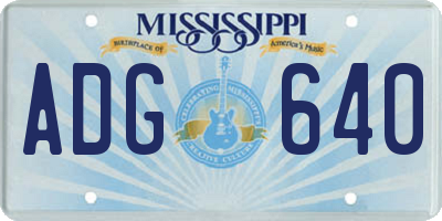 MS license plate ADG640
