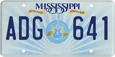 MS license plate ADG641