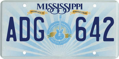 MS license plate ADG642